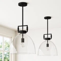 Glass Dome Pendant Lights Black