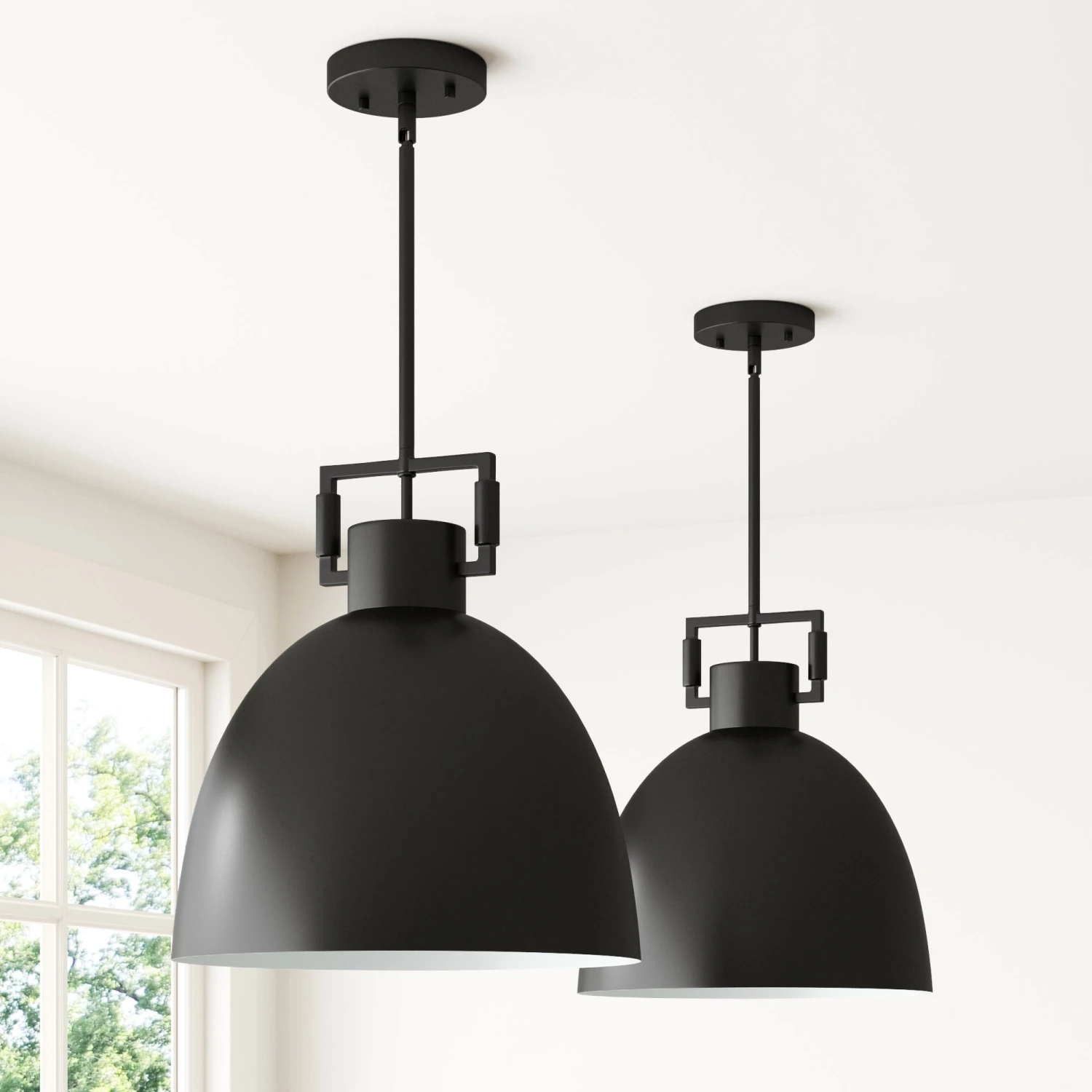 Metal Dome Pendant Lights Black Metal Dome Pendant Lights Black -Nathan James 12206 2 HERO