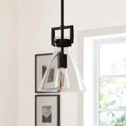 Metal Hanging Ceiling Pendant Light Black