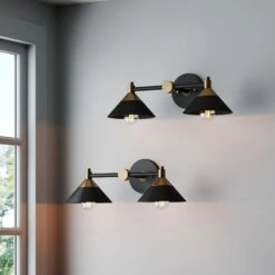 Metal Bathroom Vanity Lights Black