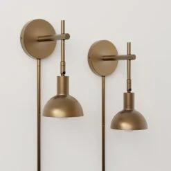 Plug-in Metal Wall Lights Brass