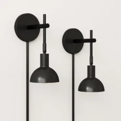 Plug-in Metal Wall Lights Black