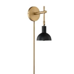 Plug-In Adjustable Metal Wall Light Black Brass -Nathan James 15003 STUDIO 9a2ba78e 7f1d 4b6f 8d4f 91eb8f6c4086