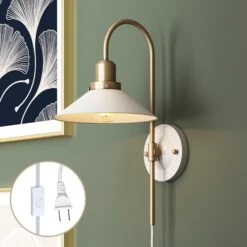 Plug-In Frosted Glass Wall Light
