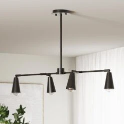 Metal 4-Bulb Pivoting Ceiling Track Light