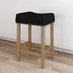 Faux Leather & Wood Saddle Seat Bar Stool 4 Faux Leather & Wood Saddle Seat Bar Stool -Nathan James 21307 HERO 10b83263 b571 4eaa 95e2 eb0033203dcb