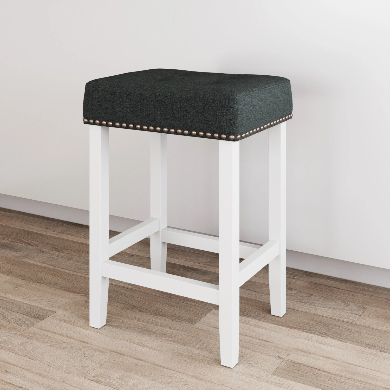 Upholstered Tufted Wood Backless Bar Stool Upholstered Tufted Wood Backless Bar Stool -Nathan James 21312 HERO 7589dd49 e658 4ace ac79 273334998812