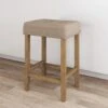 Upholstered Tufted Wood Backless Bar Stool