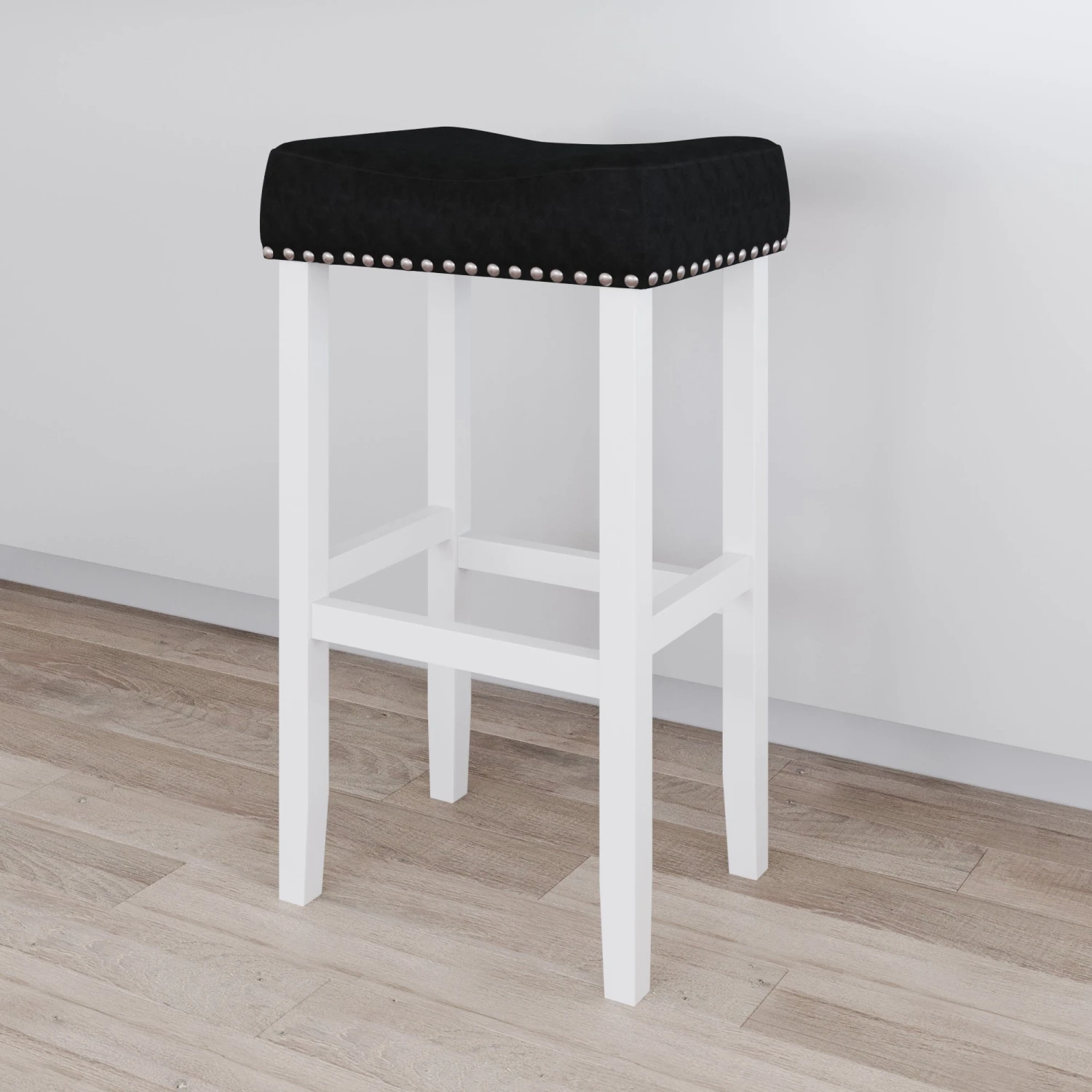 Faux Leather & Wood Saddle Seat Bar Stool Faux Leather & Wood Saddle Seat Bar Stool -Nathan James 21406 HERO 2 26619867 6636 4f8b 860e 1c18b44e6daa