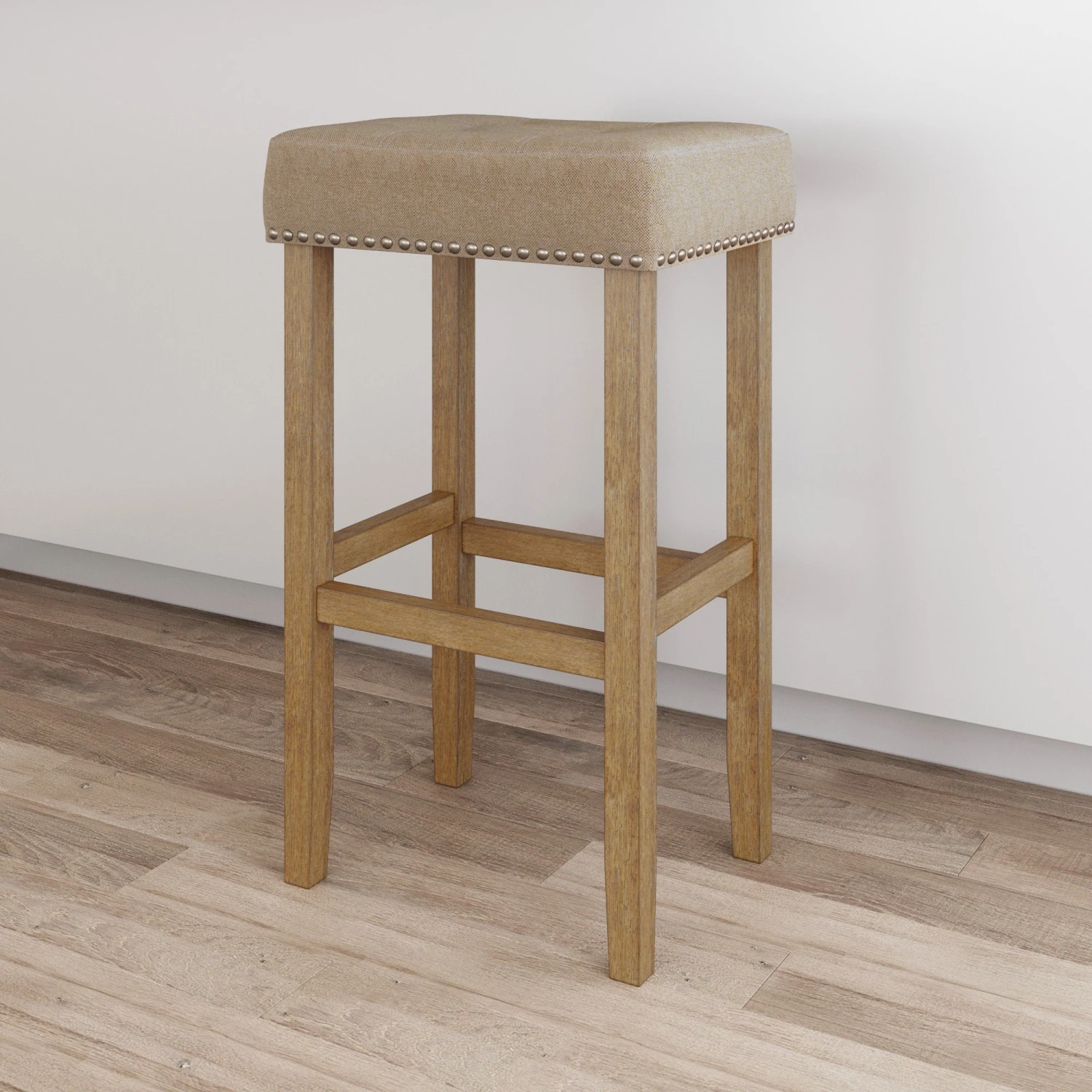 Upholstered Tufted Wood Backless Bar Stool Upholstered Tufted Wood Backless Bar Stool -Nathan James 21413 HERO 83c6ed25 ff94 4ffd a6aa c8a4b89d1e27