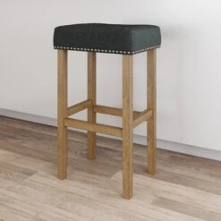 Upholstered Tufted Wood Backless Bar Stool 4 Upholstered Tufted Wood Backless Bar Stool -Nathan James 21414 HERO fe829439 5776 490e 95fd 4b1206148b74