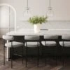 Set Of 4 Metal Counter Height Bar Stools Gray