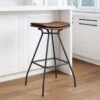Faux Leather Upholstered Bar Height Bar Stool