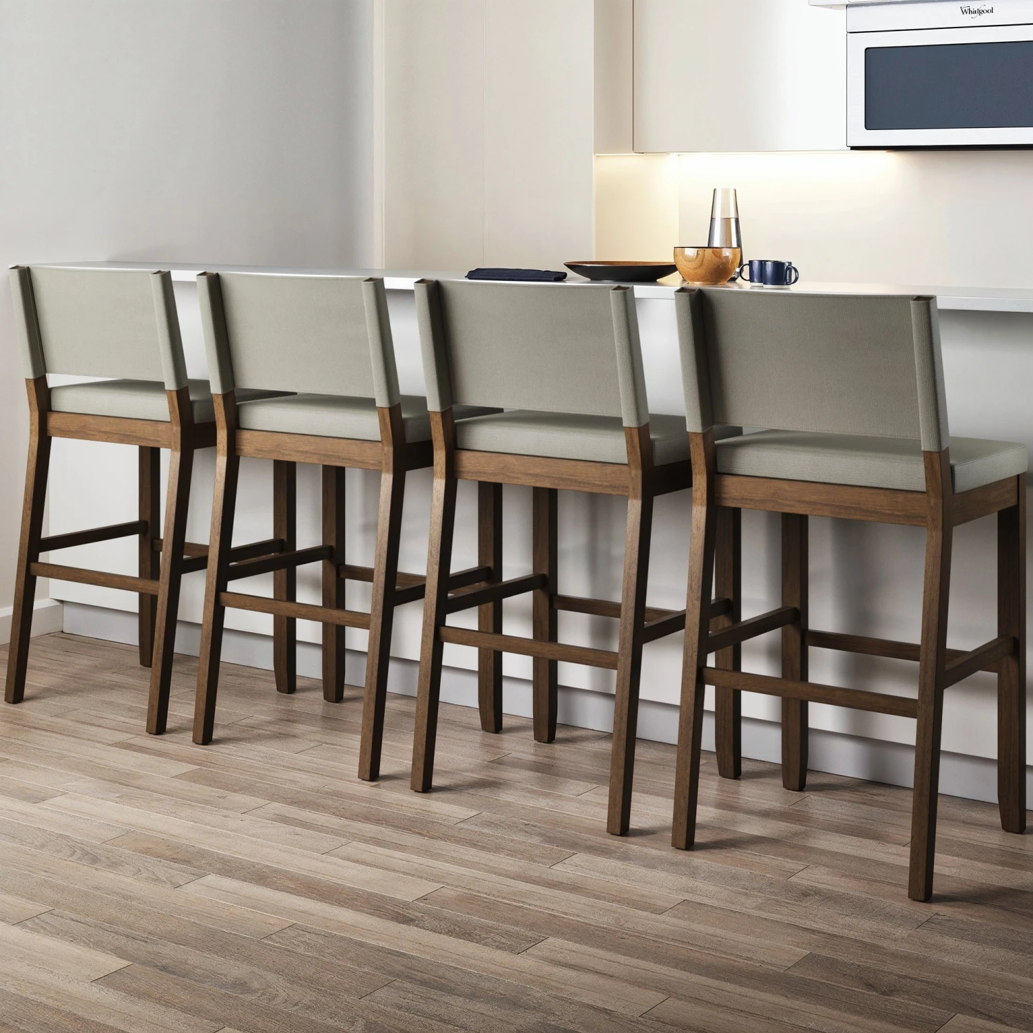 Light Gray Bar Stool with Back Set of 4 Light Gray Bar Stool With Back Set Of 4 -Nathan James 22022 HERO 4PK 7b69356c cdde 4fa9 a518 93b6dca309ed