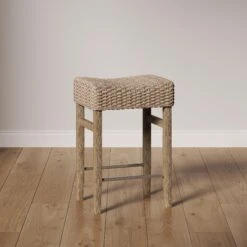 Woven Seagrass Counter Height Bar Stool Brown -Nathan James 23602 HERO DTC