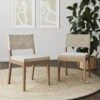 Upholstered Dining Chair Light Brown Set Of 2