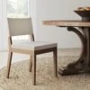 Wood Upholstered Dining Chair Light Brown