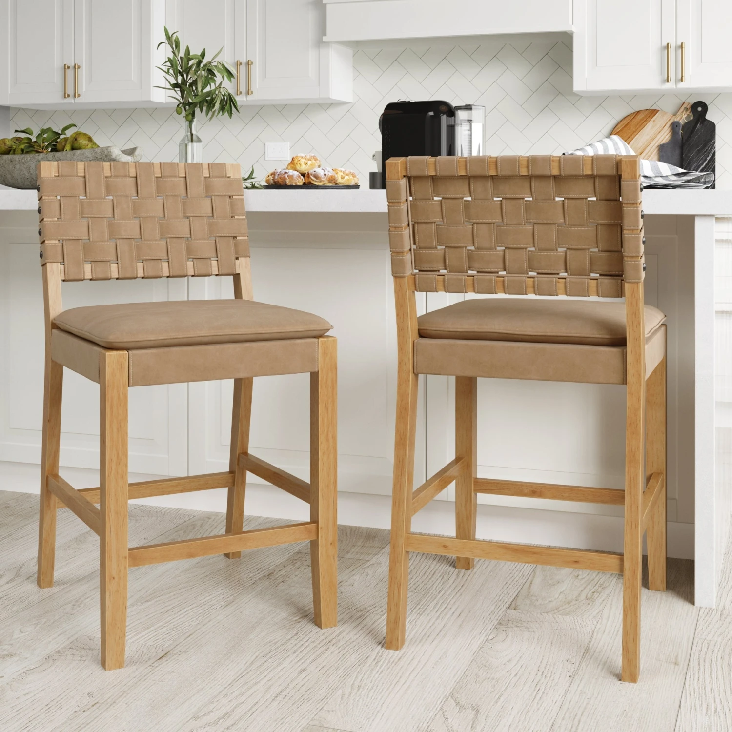 Set of 2 Woven Counter Height Bar Stools Brown Set Of 2 Woven Counter Height Bar Stools Brown -Nathan James 24501 HERO 2PK efead65e 8acd 4246 96f1 e7230bc143a3