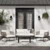 Outdoor Set Cord Patio Loveseat & 2 Arm Chairs White