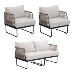 Outdoor Set Cord Patio Loveseat & 2 Arm Chairs White -Nathan James 25905 1L2C WB 42a3c5c6 5c54 4ef9 8a5b 53e6b9cd0d4b