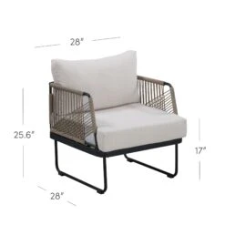 Set Of 2 Outdoor Cord Patio Arm Chairs White -Nathan James 25906 DIM 50f30092 4d28 4b6e 9660 90c5d5f52a72