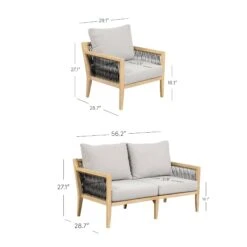 Outdoor Set Patio Couch & 3 Arm Chairs -Nathan James 26201 26202 DIM 9ac8179a 380c 4517 be5a cee0190a473b