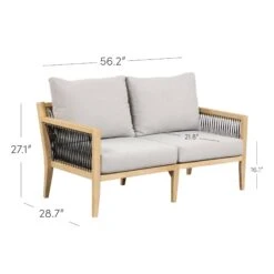 Set Of 2 Outdoor Patio Couches Gray Acacia -Nathan James 26201 DIM f5273fd2 b332 43bb 9baf 728b02c7c36f
