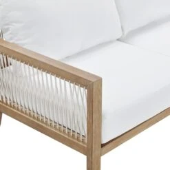 Outdoor Wood Patio Couch White Light Brown -Nathan James 26203 DET 121b74ce 066a 4af5 800d 23655f711751