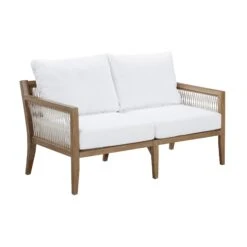 Outdoor Wood Patio Couch White Light Brown -Nathan James 26203 STUDIO 895ddcda dcfa 4302 8744 0eb1f61cc36a