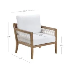 Outdoor Patio Arm Chair White Light Brown -Nathan James 26204 DIM 3da6cdaa 15d1 481b 9dcc 2ed1ff685a5e