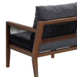 Outdoor Patio Wood Arm Chair Gray Dark Acacia -Nathan James 26206 DET