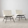 Modern Boucle Accent Chairs Set Of 2