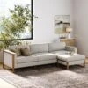 Modern Upholstered 3-Seat Sofa & Ottoman