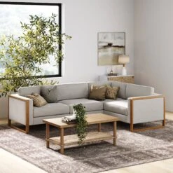 Modern Upholstered 4-Seat Sectional Sofa