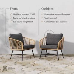 Set Of 4 Outdoor Wicker Chairs Dark Gray -Nathan James 27901 FEAT a62f39f5 bcd9 4255 8f6c 0fde35dbdd3b