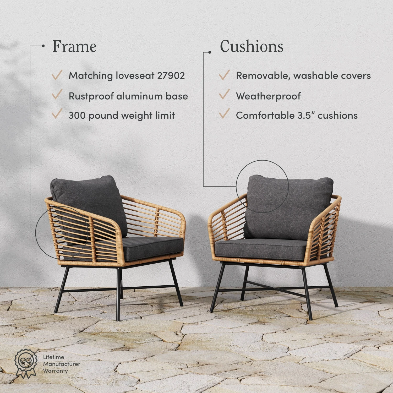 Wicker Outdoor Patio Arm Chairs Dark Gray Wicker Outdoor Patio Arm Chairs Dark Gray -Nathan James 27901 FEAT e6db9344 2db0 4950 9162 72dbd72eba0b