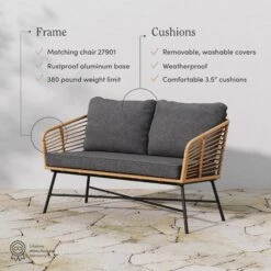 Wicker Outdoor Patio Loveseat Dark Gray 4 Wicker Outdoor Patio Loveseat Dark Gray -Nathan James 27902 FEAT 81cd9e3c 981c 4c1f b3a5 8e21932d51de