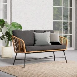 Set Of 2 Outdoor Wicker Loveseats Dark Gray -Nathan James 27902 HERO ff1b0c7c 784f 476a 9d88 c384e4fcac0d