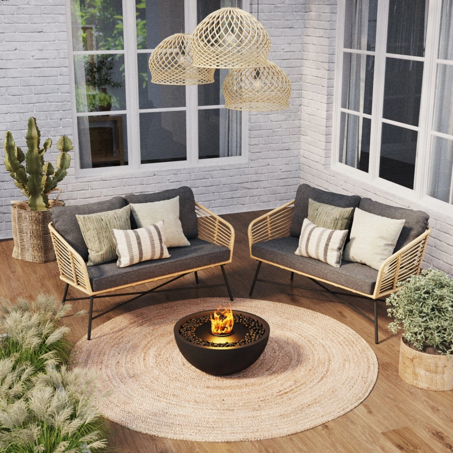 Wicker Outdoor Patio Loveseat Dark Gray Wicker Outdoor Patio Loveseat Dark Gray -Nathan James 27902 LS 2a3a0f76 a490 47d8 9e5e 3a3eba3d3169