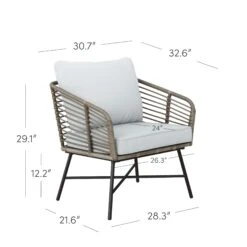 Outdoor Set Wicker Loveseat & 2 Chairs Light Gray -Nathan James 27903 DIM 5166fe1d 87f8 4ba7 8545 407711d31b0b