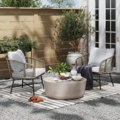 Wicker Outdoor Patio Arm Chairs Light Gray -Nathan James 27903 LS e6f5bbc7 e1fd 47b3 91ef c5db49318dc8