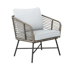 Wicker Outdoor Patio Arm Chairs Light Gray -Nathan James 27903 STUDIO cd1035aa f40d 4cd6 92c5 9680dca8e77e