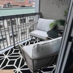 Wicker Outdoor Patio Arm Chairs Light Gray -Nathan James 27903 UGCCarouselImage2