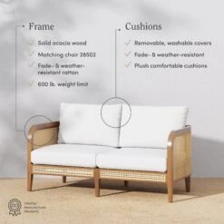 Set Of 2 Rattan Outdoor Patio Loveseats -Nathan James 28501 FEAT 0829fbc1 ec82 4952 b978 61d158a59f5f