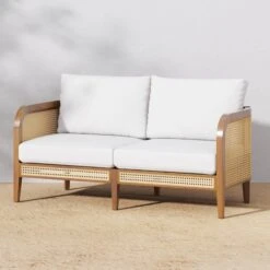 Rattan Outdoor Patio Cushioned Loveseat