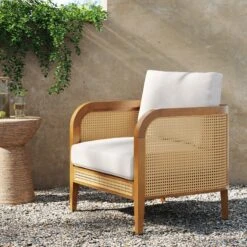 Set Of 4 Rattan Outdoor Patio Arm Chairs -Nathan James 28502 HERO B2B