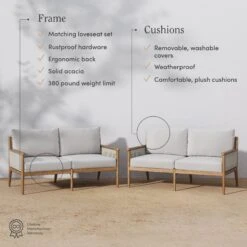 Set Of 2 Wood & Rope Outdoor Patio Loveseats -Nathan James 28601 2L FEAT df62e9df 2143 4b61 a38d 7e5ff33a3ba1