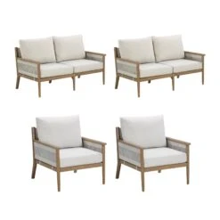 Set Of 2 Rope Outdoor Loveseats & 2 Chairs -Nathan James 28601 2L2C WB fd3dc315 e011 4874 ad61 abd9a862152d