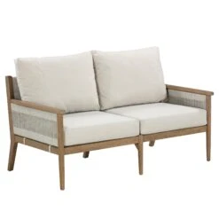 Wood & Rope Outdoor Patio Cushioned Loveseat -Nathan James 28601 STUDIO 5b0fa0a1 74cb 4e3c 88f5 dfb1fefb9caf