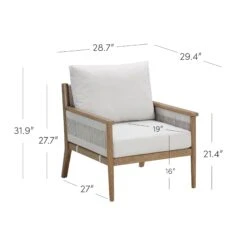 Wood & Rope Outdoor Patio Cushioned Arm Chair 6 Wood & Rope Outdoor Patio Cushioned Arm Chair -Nathan James 28602 DIM 7089e118 615a 4874 99db 086ace1c1b9a